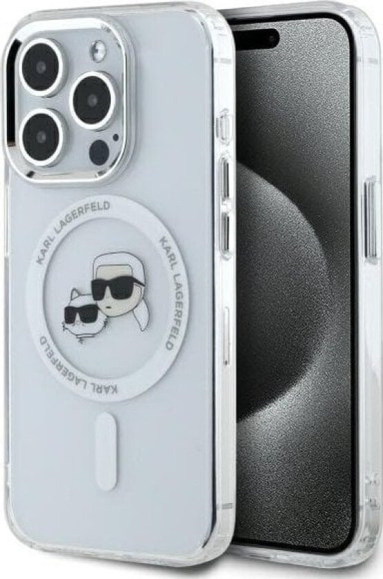 Dklas Karl Lagerfeld Iml K&Ch Heads Metal Frame Magsafe Case For Iphone 15 Pro Max Transparent