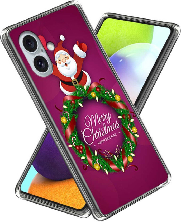 Fleksibelt Plast Juledeksel for iPhone 16 - Julekrans