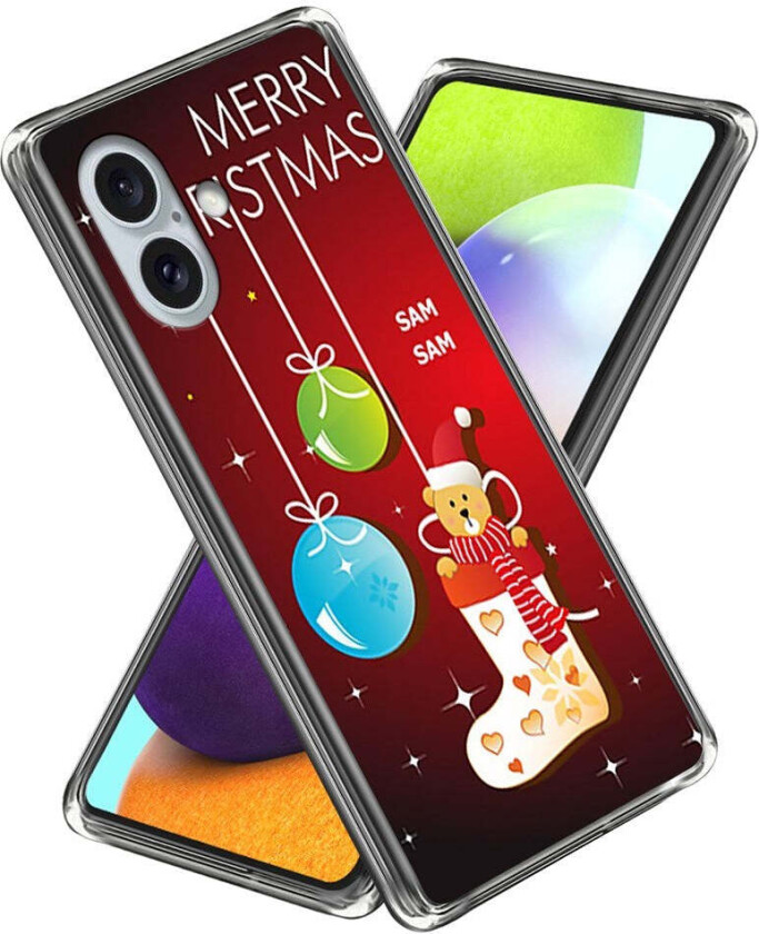 Fleksibelt Plast Juledeksel for iPhone 16- Julestrømpe