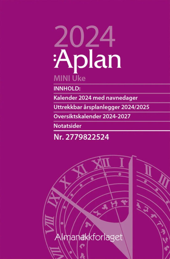 Kalender 2024 Aplan Mini Uke årssett