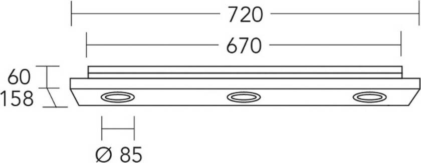 taklampe Lennon, 72 cm, 3 lyskilder, tre, GU10