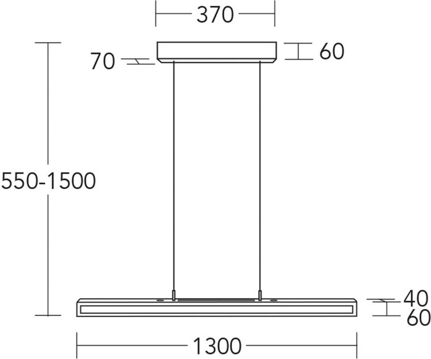 LED-hengelampe Karl G, tre/stein, opp/ned, dimbar