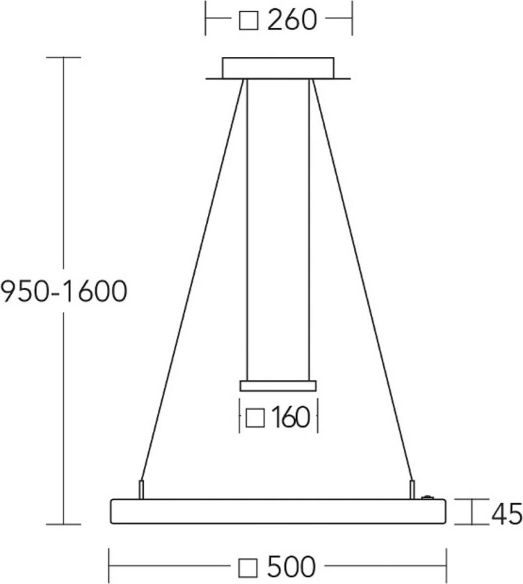LED-hengelampe Leonora, tre, 50 cm, dimbar