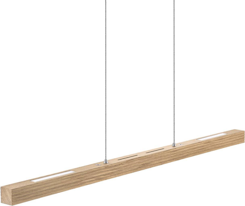 LED-hengelampe Hermann, naturlig eik, opp/ned