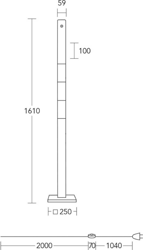 LED-gulvlampe Lana del bianco, tre, dimbar
