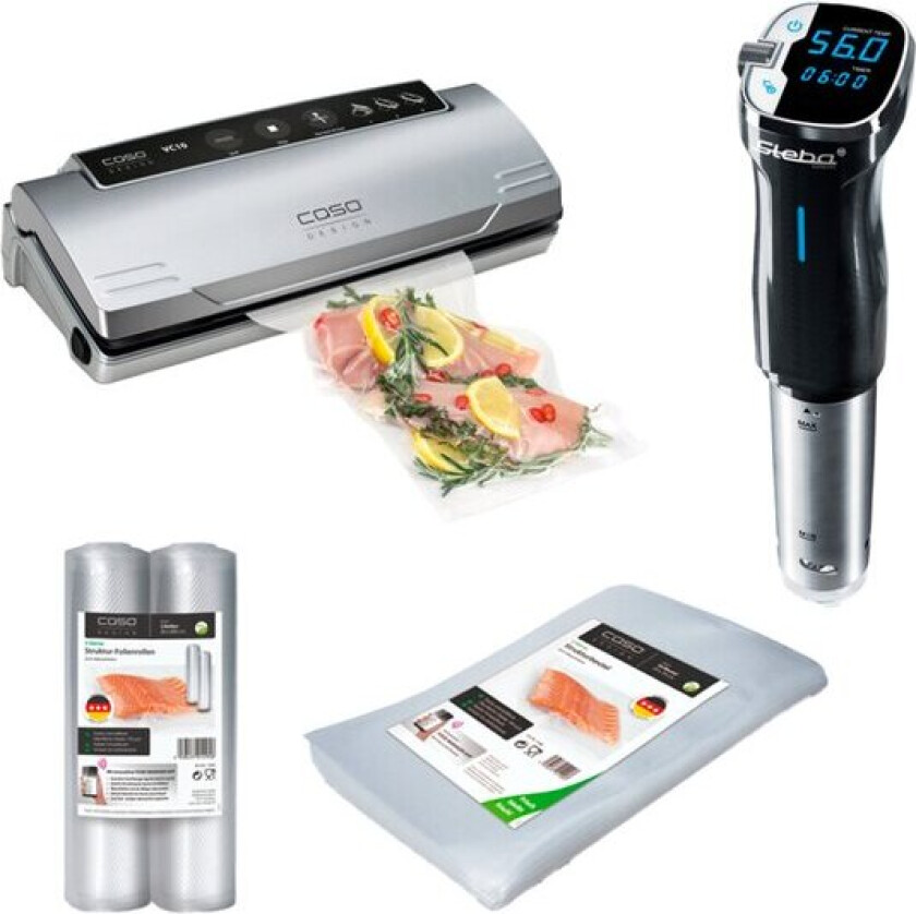 Sous Vide pakke med vakuummaskin og tilbehør sølv