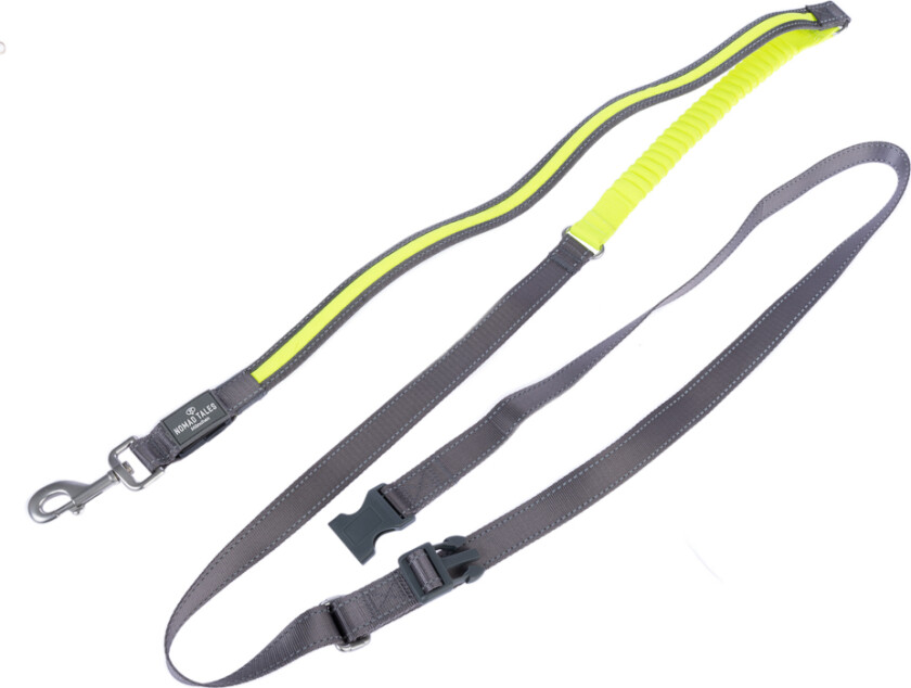 Spirit USB LED joggebånd i neongult og grått - 180 - 250 cm lang, 25 mm bred