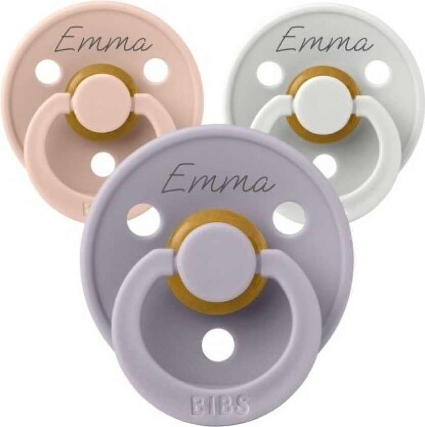 Bibs Colour, Str. 2 (6+ Md.), Rund - Lateks, Smokker Med Navn