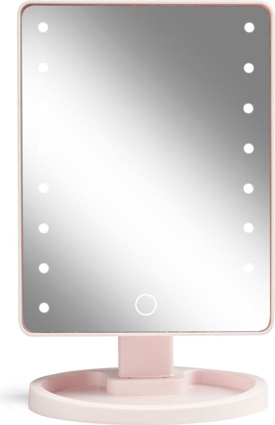Hollywood-speil med Touch, LED-lys og USB-C - Rosa