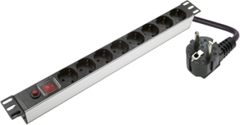 Lanberg Somi Networks | 1U, 19, 8X Schuko Aluminium Pdu Power Panel | Pdu08saso | Silver | With Switch And Surge Protector Schuko Input Cord 1.8M
