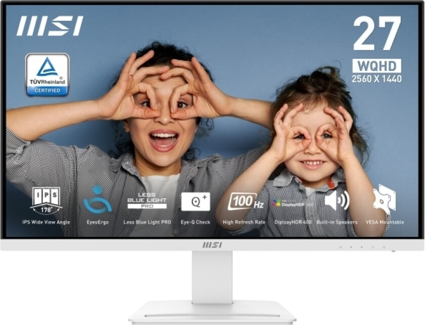 Msi Pro Mp273qw E2 Dataskjerm 68,6 Cm (27") 2560 X 1440 Piksler Wide Quad Hd White