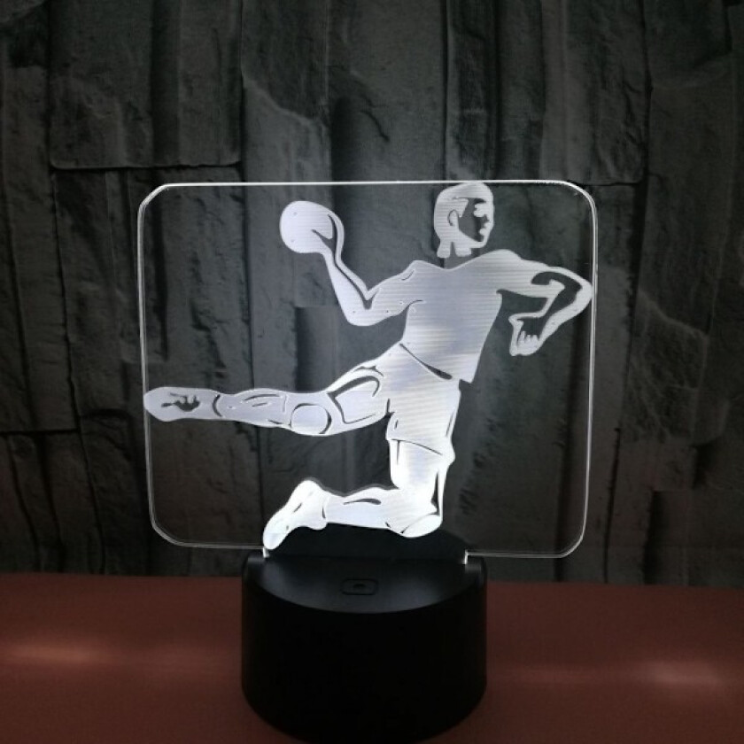 Håndball nattlampe, 3D illusjons LED-lampe, 7 farger dimbar