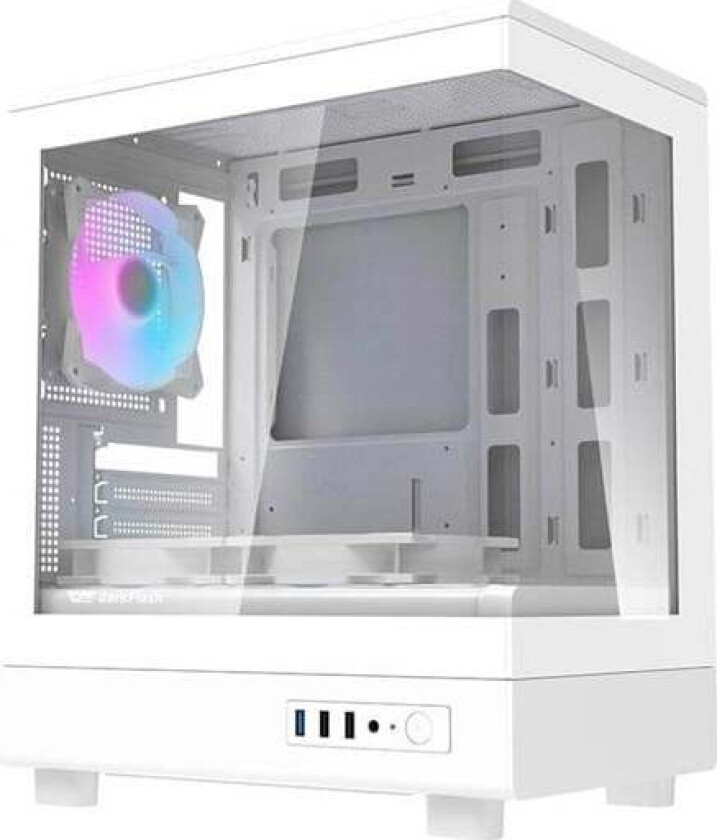 DB330M computer case + 3 aRGB fans (white) - Kabinett - Minitower - Hvit