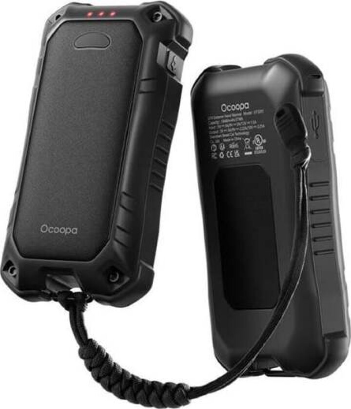 UT4 Extreme 2x5000 mAh hand warmer with powerbank function USB-C black Nødlader - Svart - 5000 mAh