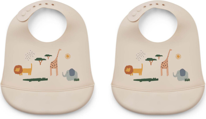 Bilde av Tilda Smekke med Trykk Silikon 2-Pack, Safari/Sandy - Bestikk & Servering - Silikon