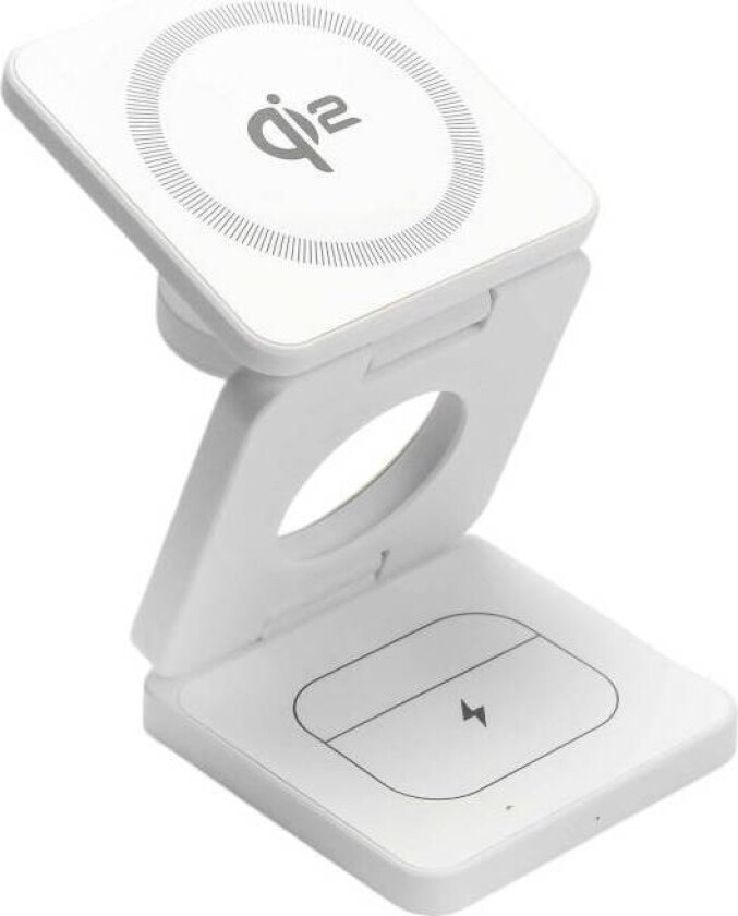 Qi2 Pocket-size foldbar 3-i-1 trådløs lader - hvit