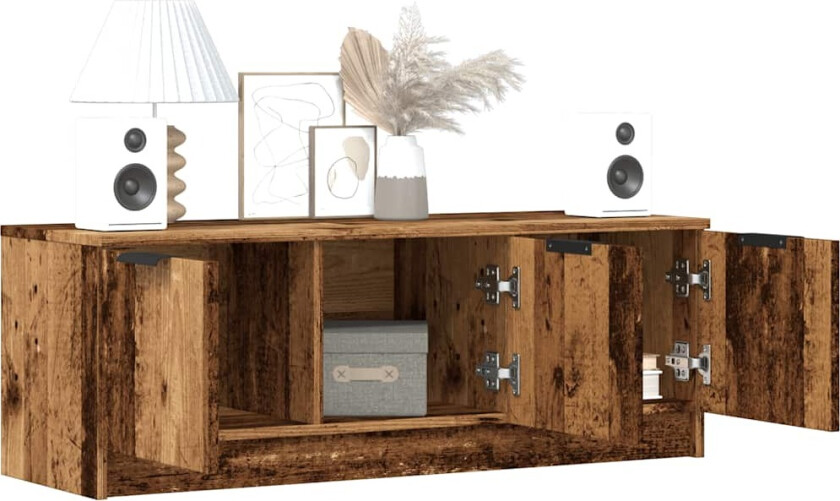 TV-benk gammelt tre 102x35x36,5 cm konstruert tre