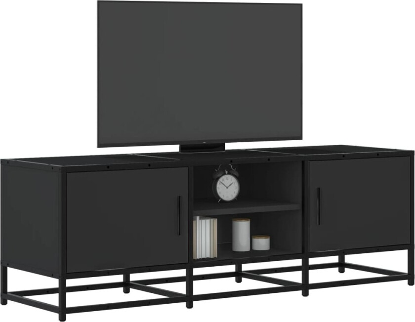 TV-benk svart 120x35x41 cm konstruert tre og metall