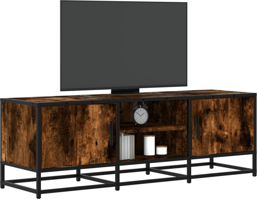 TV-benk røkt eik 120x35x41 cm konstruert tre og metall