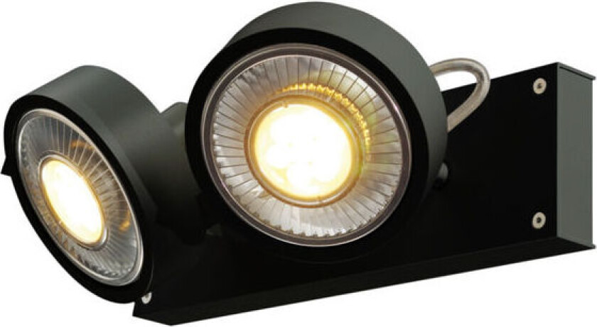 Kalu Taklampe Dobbel IP20 Sort - 90591