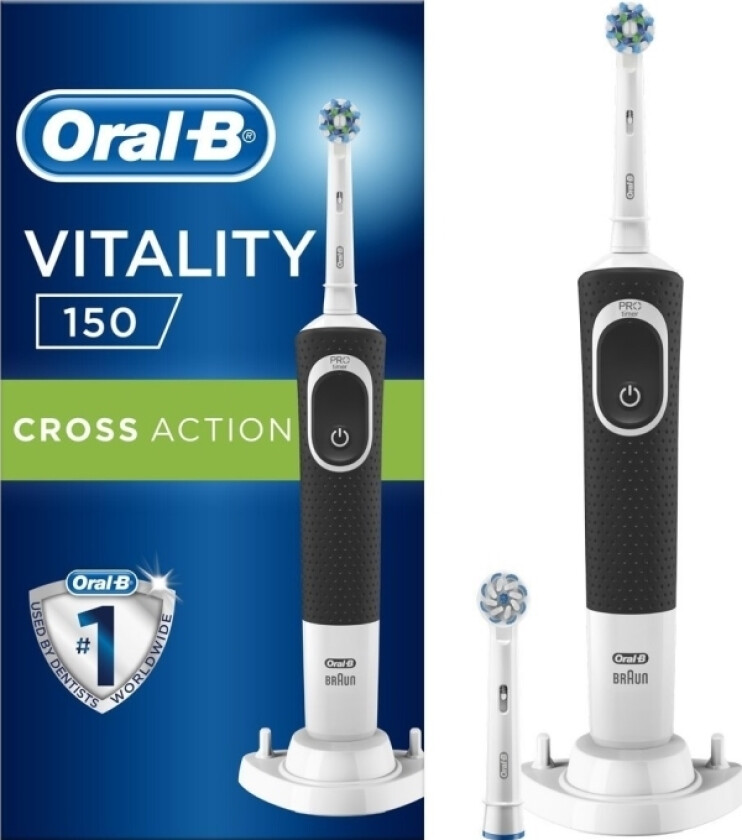 Vitality D150 Sort Tannbørste