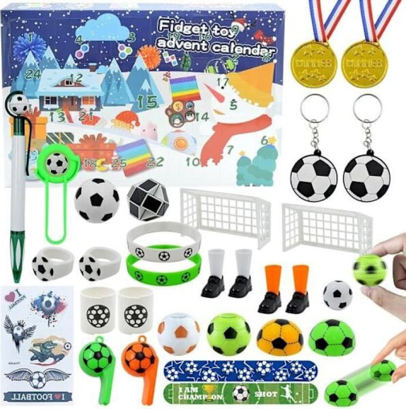 Fotball Adventskalender 2023 For Gutter Jenter Verdens Fotballgaver Barn Leke - Fotball Julegaver For Fotballfans