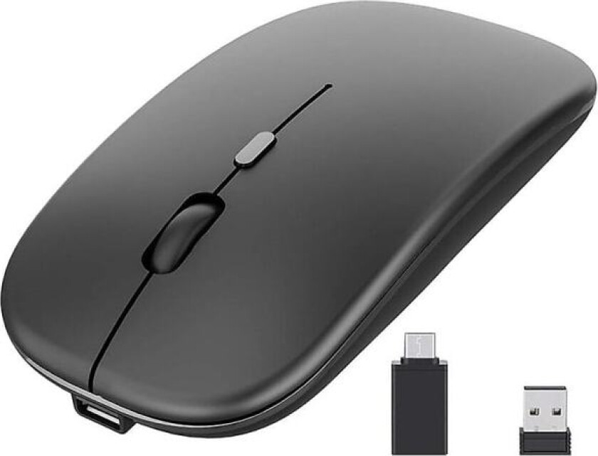 SQBB Trådløs mus med USB og type-c-mottaker, kompatibel bærbar PC, macbook Svart none