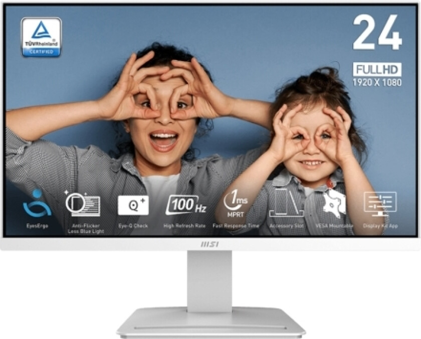 Msi Pro Mp2412w Computer Monitor 60.5 Cm (23.8&Quot ) 1920 X 1080 Pixels Full Hd Lcd White