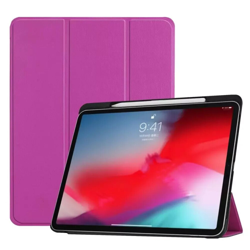iPad Pro 11" Tri-fold Skinndeksel med Pen Holder - Lilla