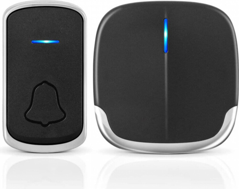 Plug & Play Trådløs ringeklokke med lang rekkevidde, svart