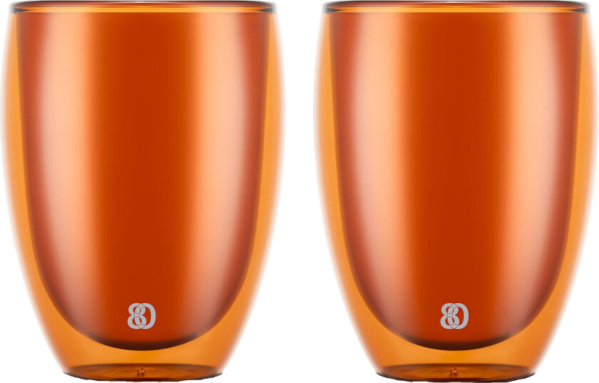 PAVINA dobbeltvegget glass 35 cl 2-pakning, oransje
