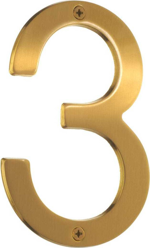 Villa Husnummer H12cm Børstet Messing / 3