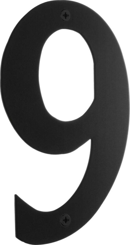Rustfri Husnummer H15cm Svart / 9