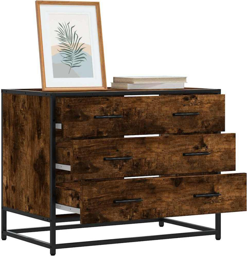 Kommode røkt eik 70x41x56 cm konstruert tre