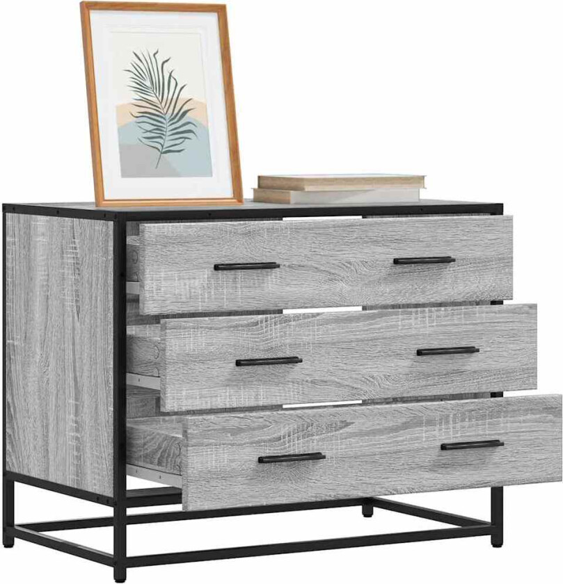 Kommode grå sonoma 70x41x56 cm konstruert tre
