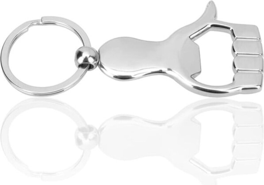 Palmeformet flaskeåpner i rustfritt stål Sølvfarget nøkkelring Nøkkelring i metall