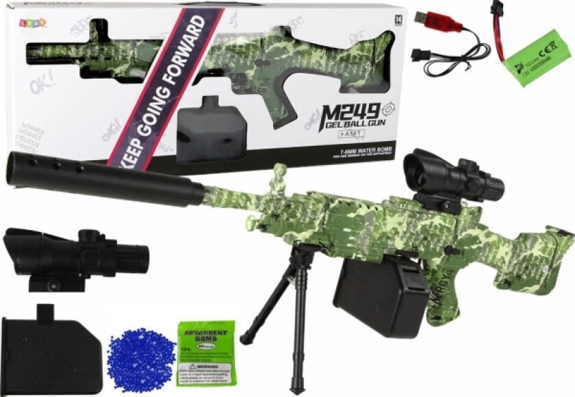 Leantoys Rifle Water Bullet Gun Grønn-Grå Amt