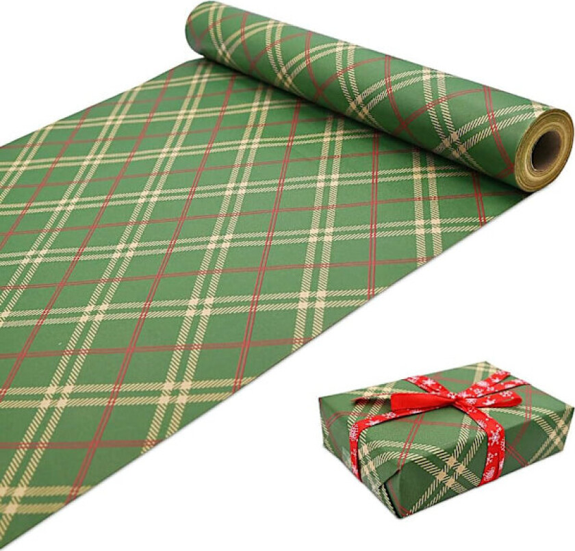 Bilde av Rullpakke Gavepapir, 50CM x 70CM Stor Rull Julegavepapir Gjenbrukbar Kraftpapir for Julerulling Fest, Kvadratisk