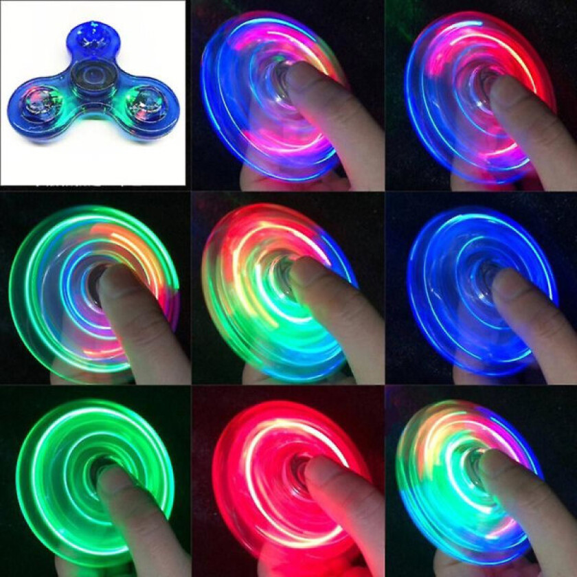 LED-lys Fidget Spinner Hånd Spinner EDC Spiner Finger Stress Relief Toys Barn Voksen Leker