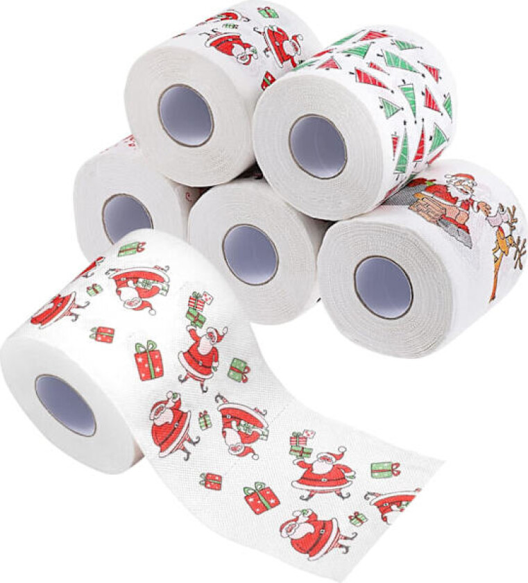 10 Ruller Juletrykte Toalettpapir Julenissen Toalettpapir Julegaver Bordvev Trykt Papir Engangs, Gaveeske
