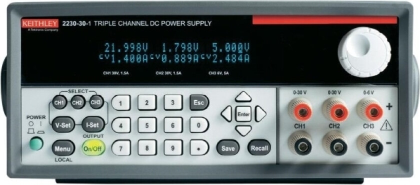 2230-30-1 Laboratoriestrømforsyning, Indstillelig 0 - 30 V/Dc 0 - 1.5 A 120 W Antal Udgange 3 X