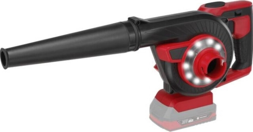 Toolcraft To-6448053, Handheld Blower, Batteri, 228,6 Km/T, Svart, Rød, 90,7 Db, 306 Mm - Uten Batteri Og Opplader