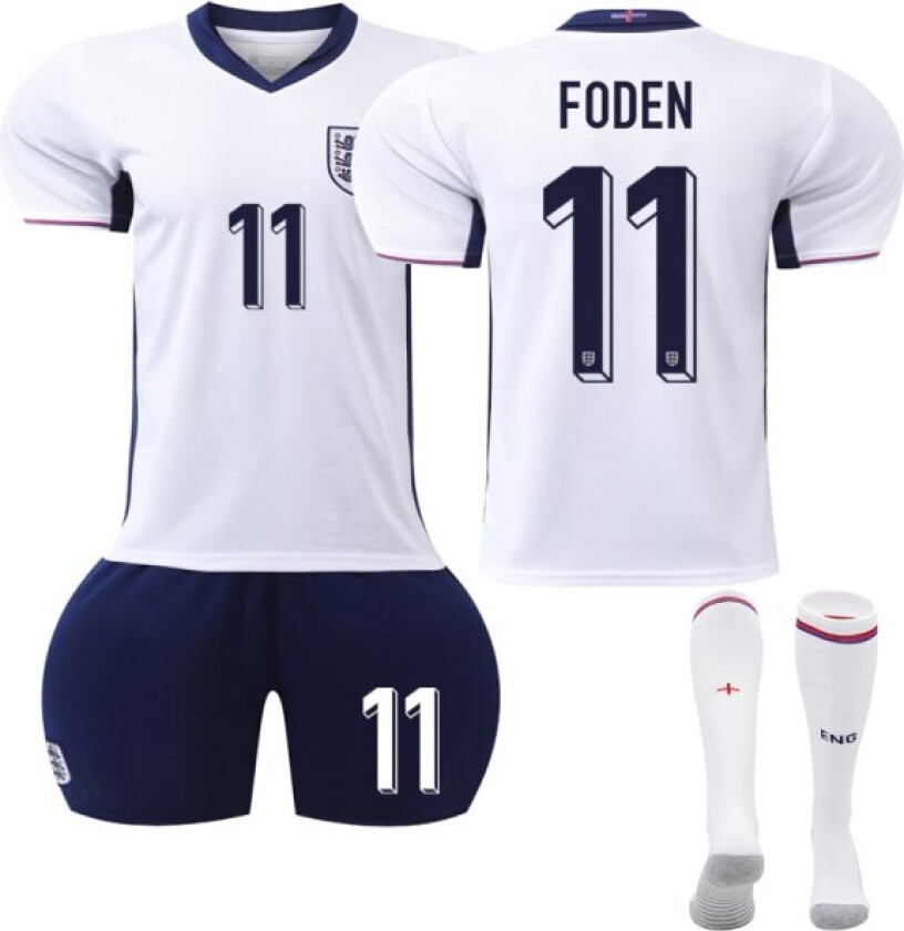 UEFA Euro 2024 England Hjemme Fotballdrakt Barn Nr. 11 Foden 20
