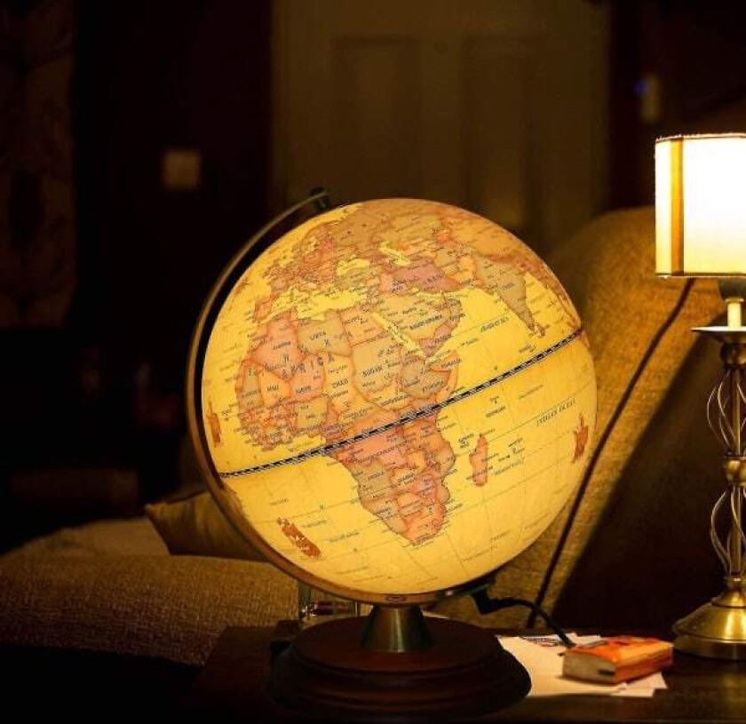 Opplyst globus for barn med trestativ, innebygd LED for opplyst nattvisning Antikk globus (FMY)