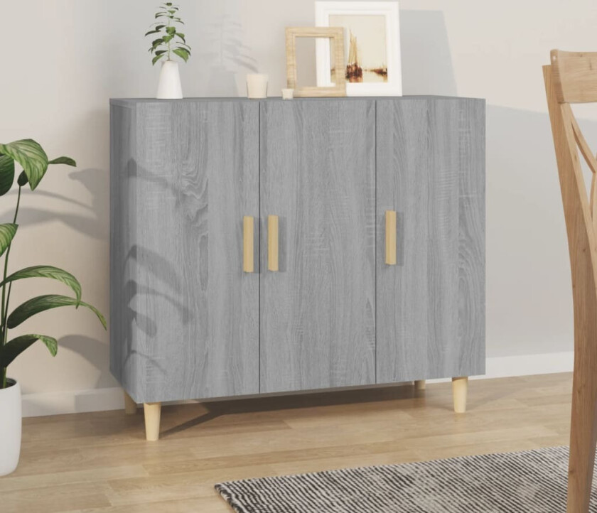 Skjenk grå sonoma 90x34x80 cm konstruert tre