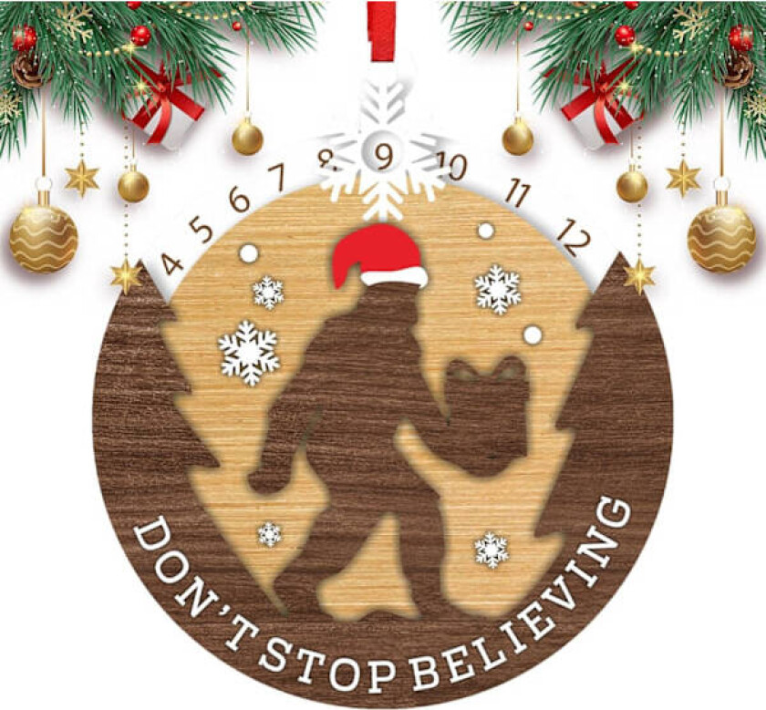 Julekalender med nedtellingsornamenter, dekorativ adventskalender for høytiden, hjemmedekorasjon for juletreet og festlig pynt