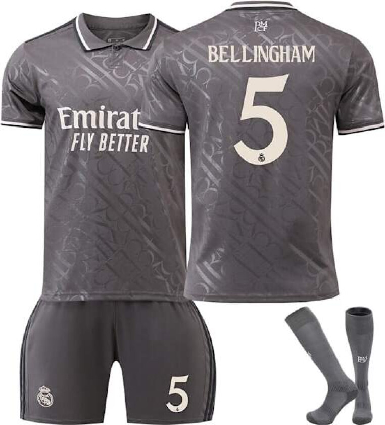 Real Madrid Borte Fotballdrakt Barn 2024-2025 Nr. 5 Bellingham M