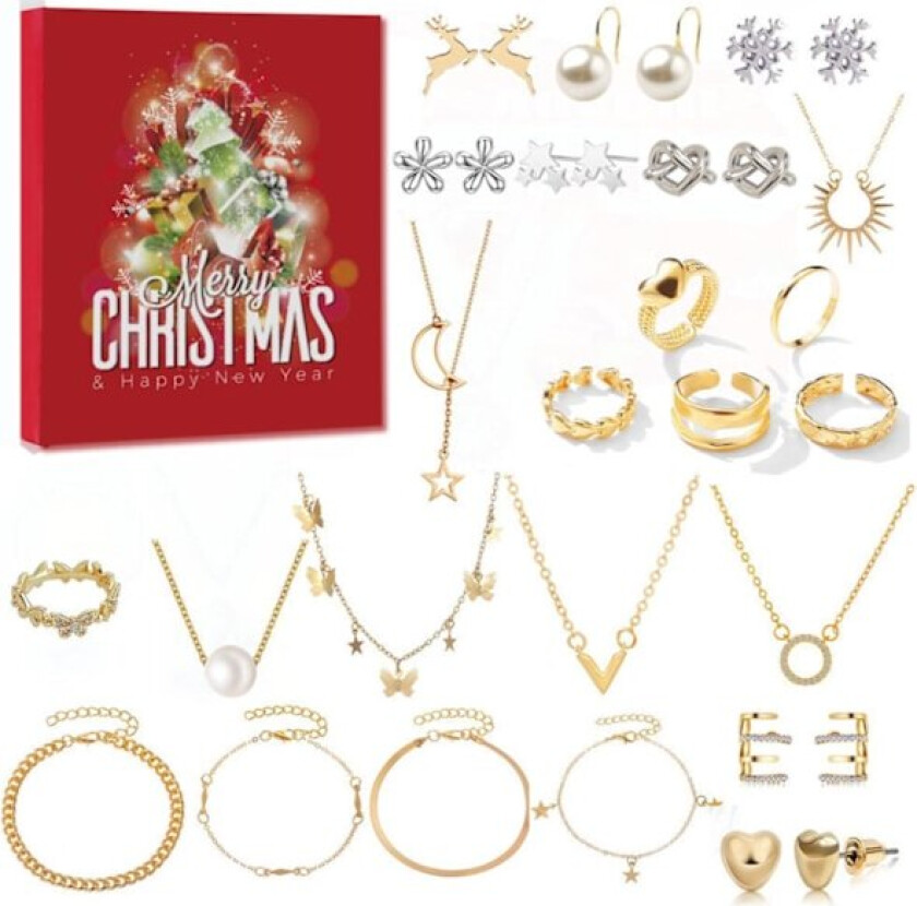 Ny stil Julekalender Smykker: 24 dager med glitrende eleganse til jul flerfarget one size