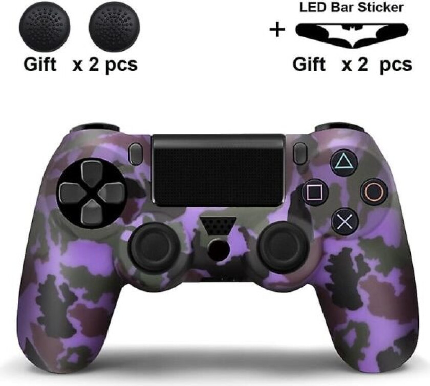 DualShock trådløs Bluetooth-kontroller for Playstation 4 / PS4 / PS3 Cam lilla Cam purple