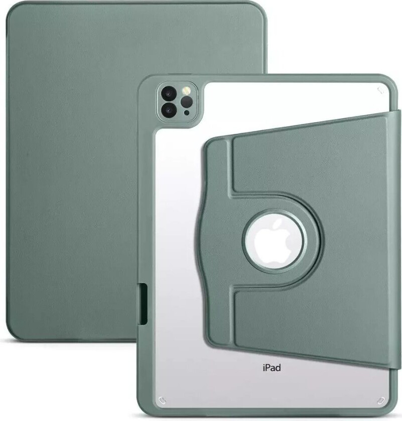 iPad Pro 12.9" (2022 / 2021 / 2020 / 2018) Hybrid Flip Deksel - Grønn / Gjennomsiktig
